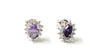 9 CT White Gold Amethyst Cz Earring.6X4
