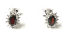 9 CT White Gold Garnet Cz Earring.6X4