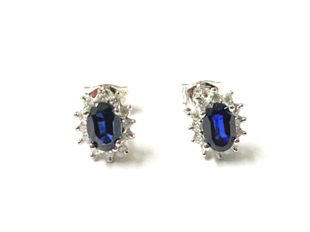 9 CT White Gold Sapphire Cz Earring.6X4