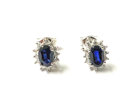 9 CT White Gold Sapphire Cz Earring.6X4
