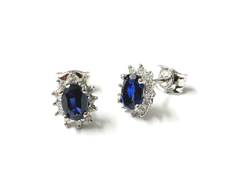 9 CT White Gold Sapphire Cz Earring.7X5