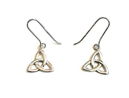 9 CT White Gold Trinity Knot Drop Earrings
