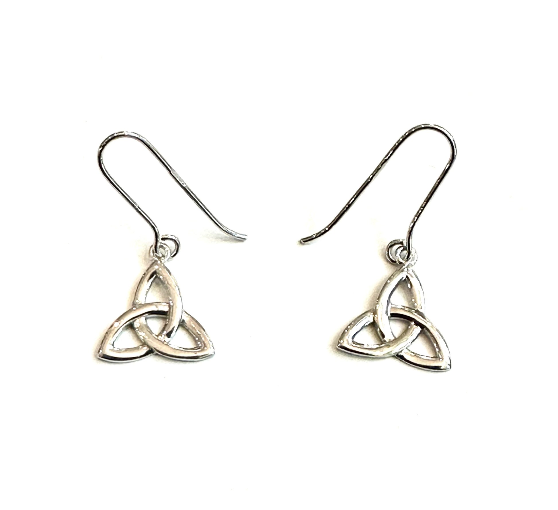 9 CT White Gold Trinity Knot Drop Earrings