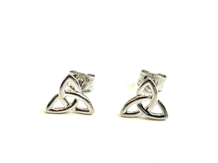 9 CT White Gold Trinity Knot Stud Earrings