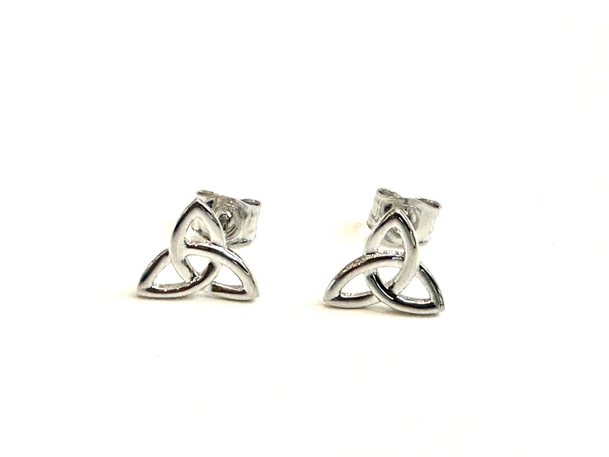 9 CT White Gold Trinity Knot Stud Earrings