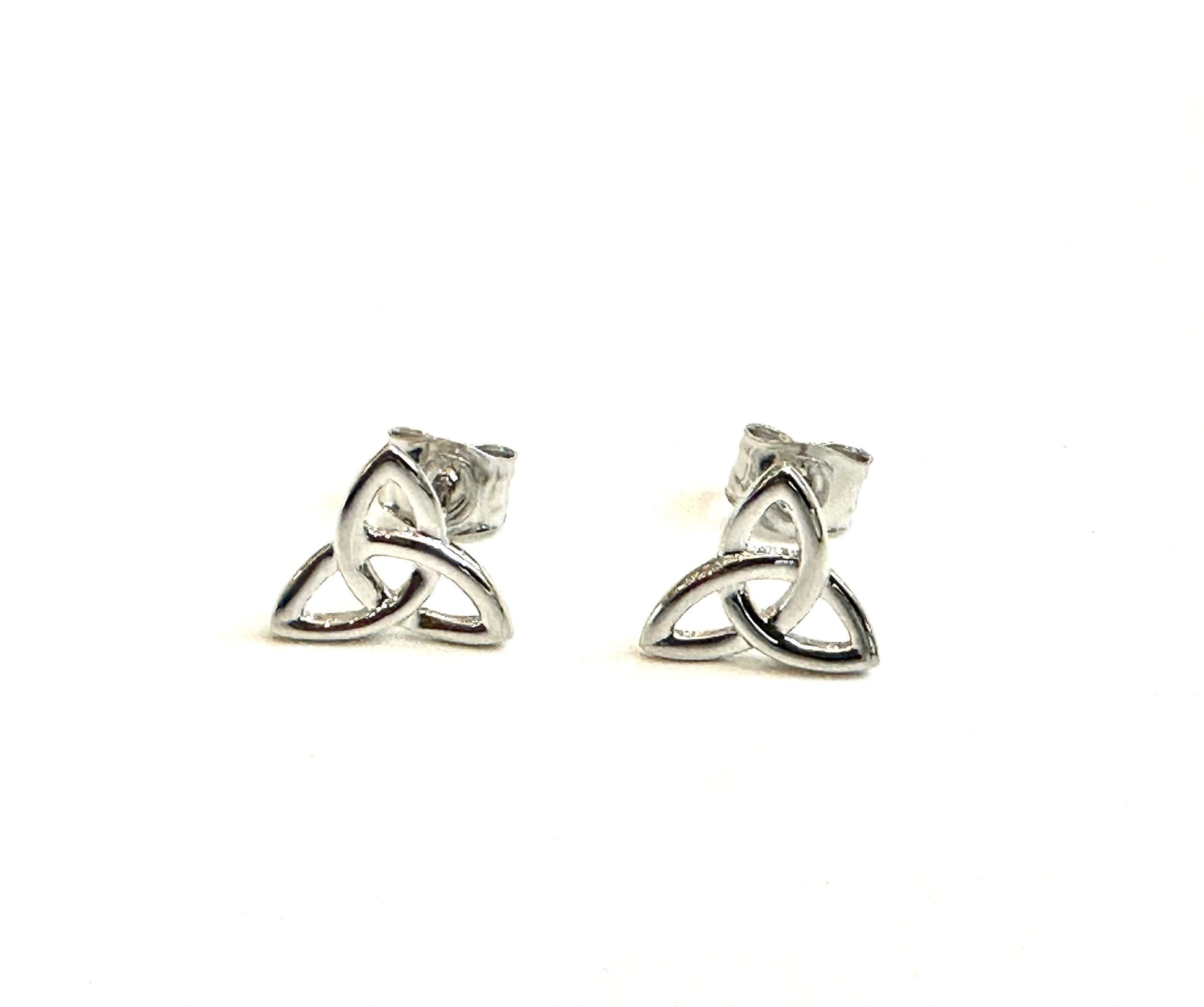 9 CT White Gold Trinity Knot Stud Earrings