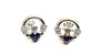 9 CT White Gold Amethyst Cz Birthstone Earrings
