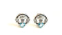 9 CT White Gold Aqua Cz Birthstone Earrings