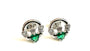 9 CT White Gold Green Cz Birthstone Earrings