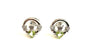 9 CT White Gold Peridot Cz Birthstone Earrings