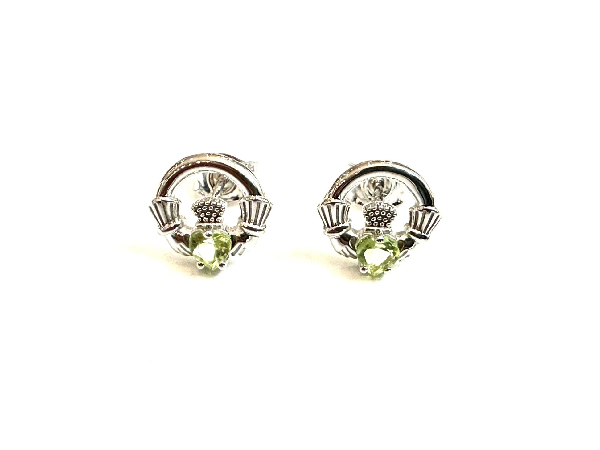 9 CT White Gold Peridot Cz Birthstone Earrings