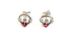 9 CT White Gold Ruby Cz Birthstone Earrings