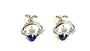 9 CT White Gold Sapphire Cz Birthstone Earrings