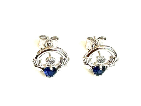 9 CT White Gold Sapphire Cz Birthstone Earrings