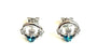 9 CT White Gold Topaz Cz Birthstone Earrings