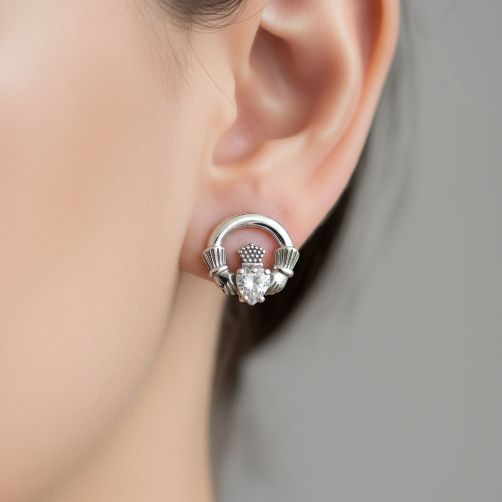 9 CT White Gold Cz Birthstone Earrings
