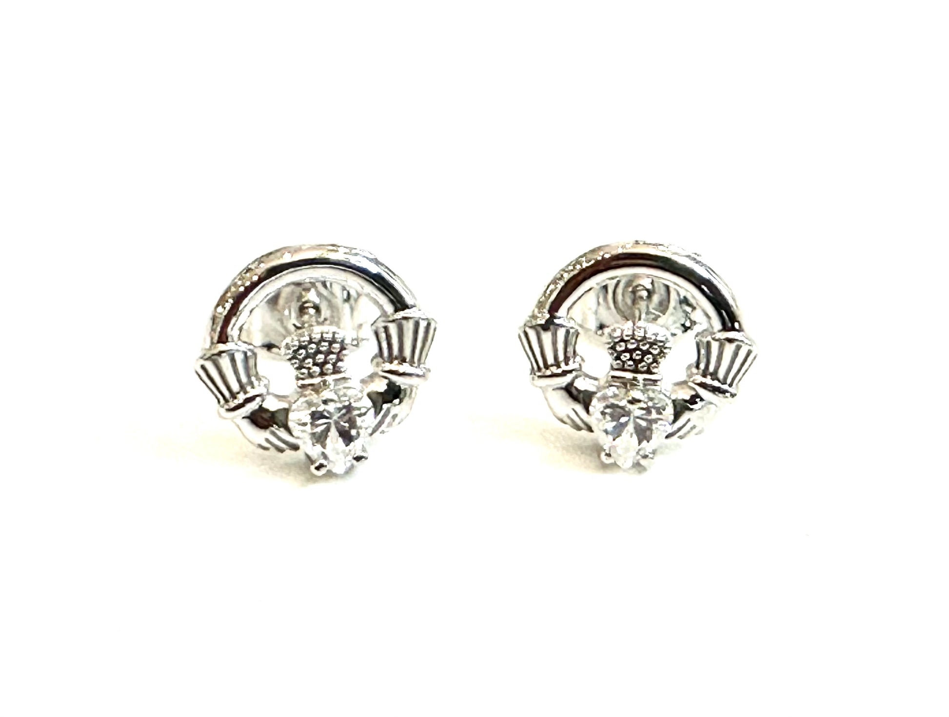 9 CT White Gold Cz Birthstone Earrings
