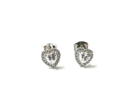 A White Gold Heart Cz Gold Necklace