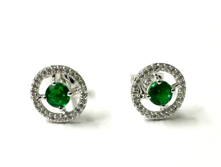 A White Gold Emerald Cz Necklace