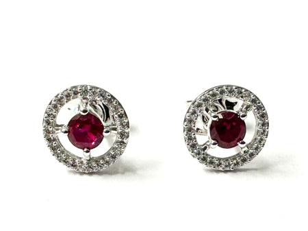A White Gold Ruby Cz Necklace