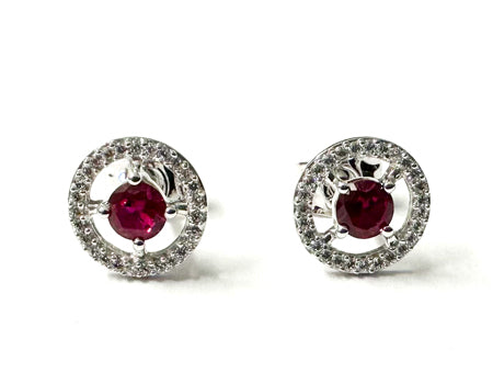 A White Gold Ruby Cz Necklace