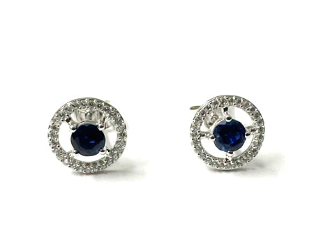 9 CT White Gold Sapphire Cz Earring.