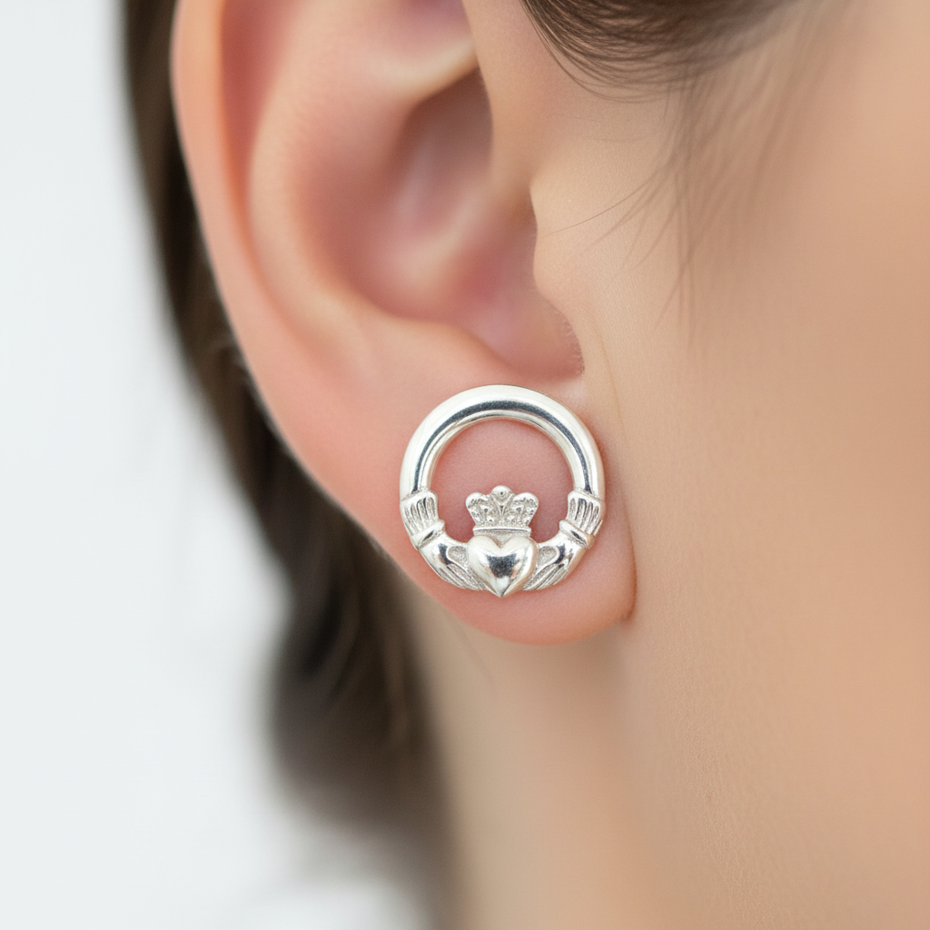 9 CT White Gold Earring