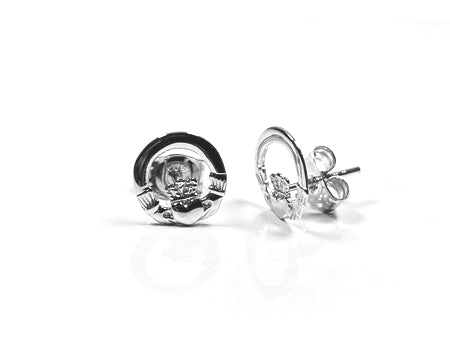 9 CT White Gold Claddagh Earring H/W