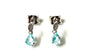 9 CT White Gold Aqua Cz Earring.