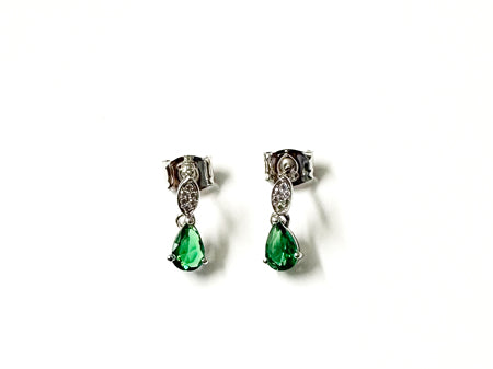 A White Gold Emerald Cz Necklace