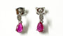 9 CT White Gold Ruby Cz Earring.