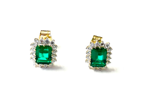 9 CT Yellow Gold Emerald Earring