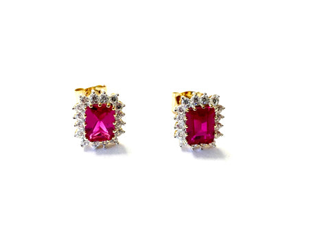 9 CT Yellow Gold Ruby Earring
