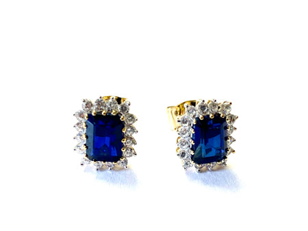 9 CT Yellow Gold Sapphire Earring