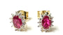 9 CT Yellow Gold Ruby Cz Earring.7X5