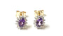 9 CT Yellow Gold Amethyst Cz Earring.6X4