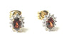 9 CT Yellow Gold Garnet Cz Earring.6X4