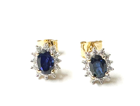 9 CT Yellow Gold Sapphire Cz Earring.6X4