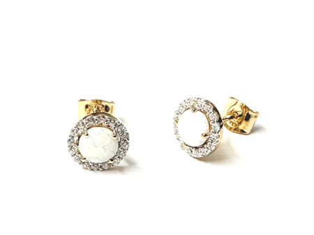 9 CT Yellow Gold Opal Earring.