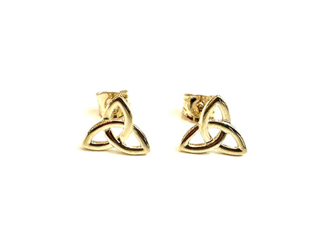 9 CT Yellow Gold Trinity Knot Stud Earrings