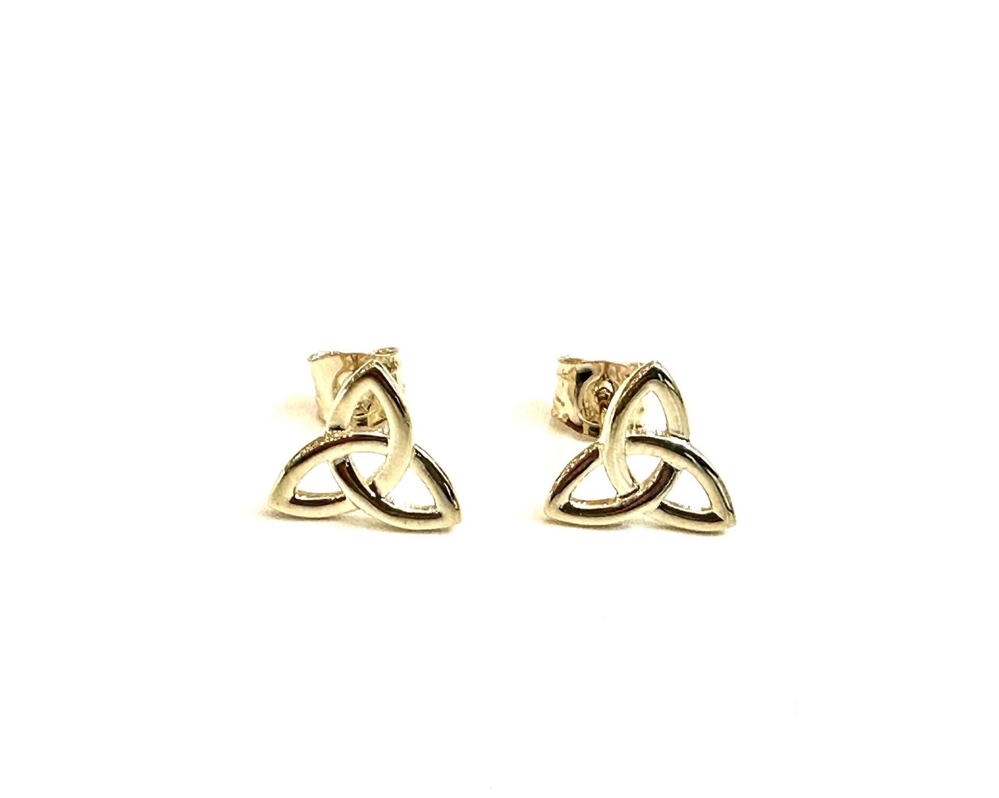 9 CT Yellow Gold Trinity Knot Stud Earrings