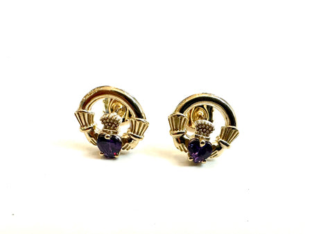 9 CT Yellow Gold Amethyst Earrings