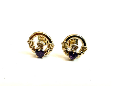 9 CT Yellow Gold Amethyst Earrings