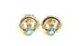 9 CT Yellow Gold Aqua Birthstone Earrings