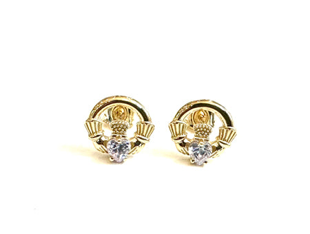 9 CT Yellow Gold Alexandrite Cz Birthstone Earrings