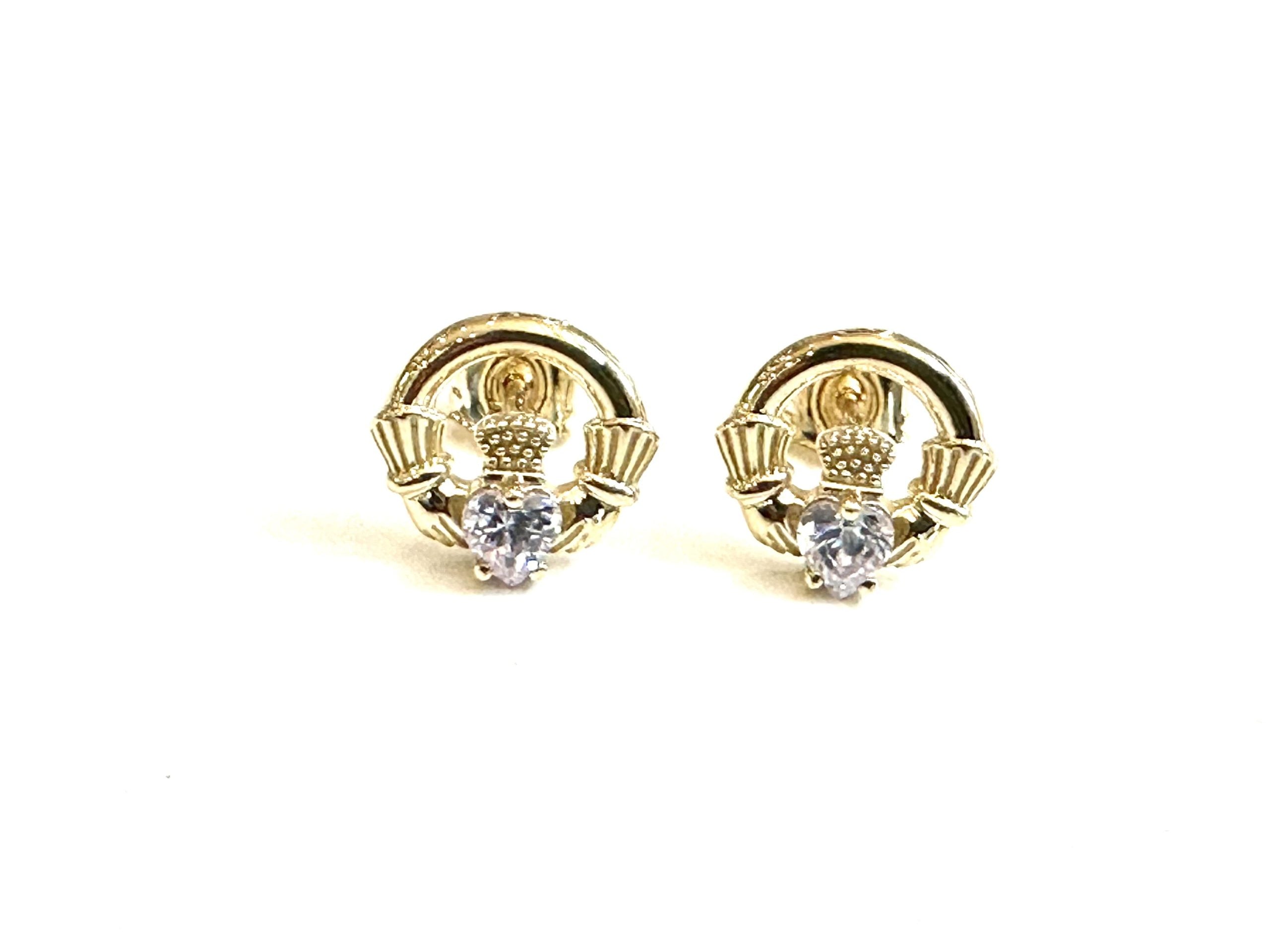 9 CT Yellow Gold Alexandrite Cz Birthstone Earrings