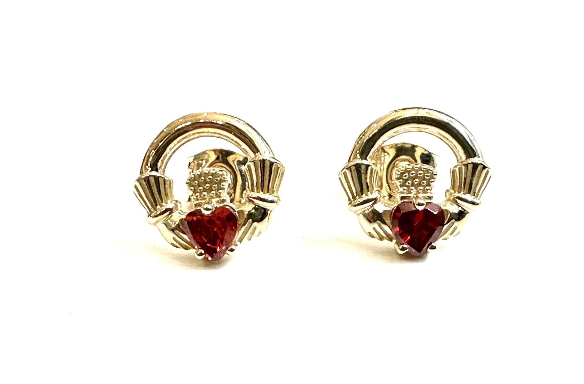 9 CT Yellow Gold Garnet Earrings
