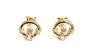 9 CT Yellow Gold Pink Cz Birthstone Earrings