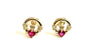 9 CT Yellow Gold Ruby Cz Birthstone Earrings