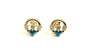9 CT Yellow Gold Topaz Cz Birthstone Earrings